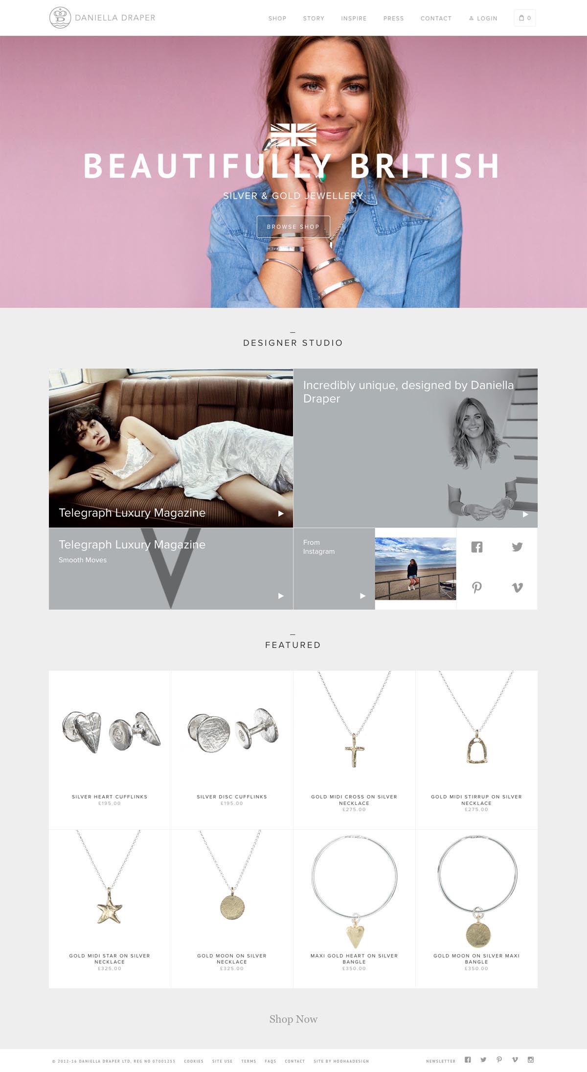 eCommerce website: Daniella Draper
