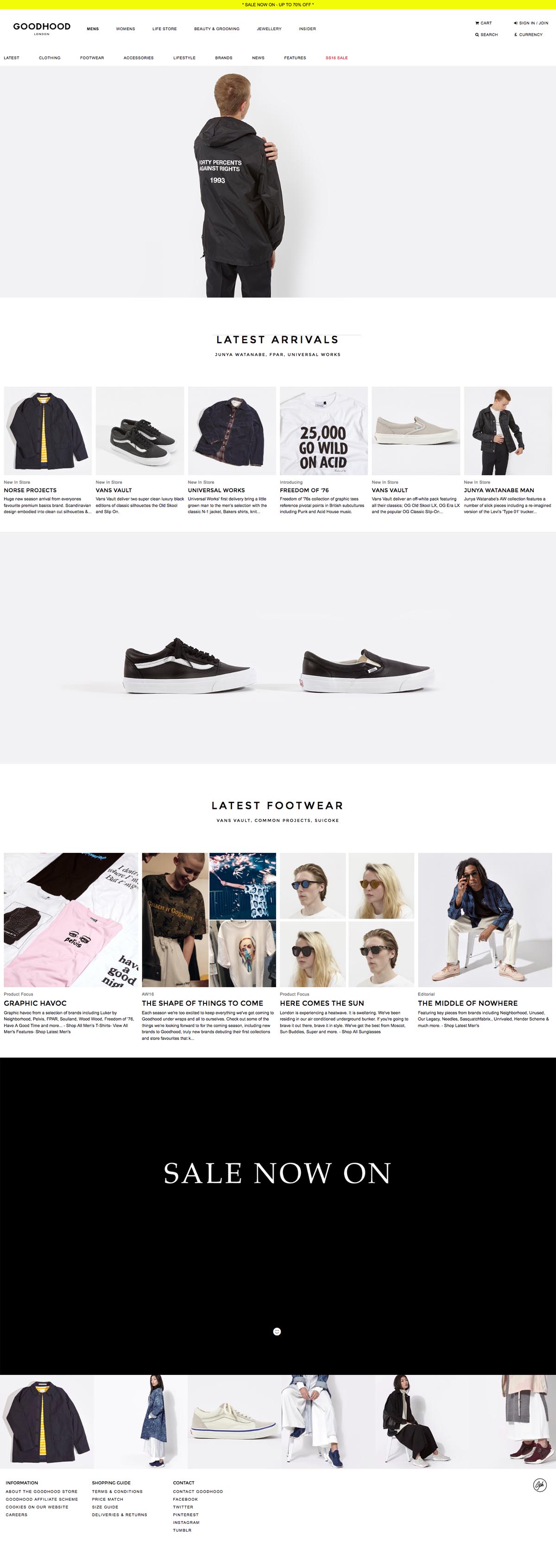 eCommerce website: Goodhood