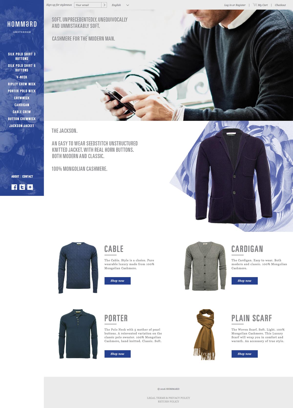 eCommerce website: Hommard