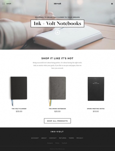 eCommerce website: Ink + Volt