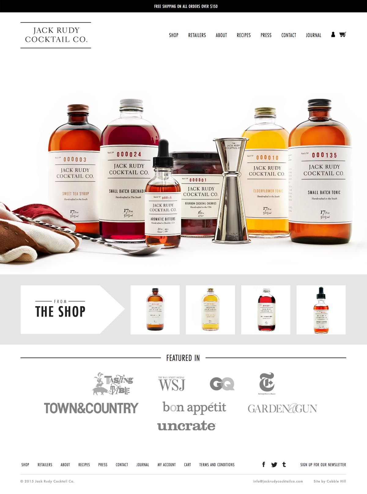 eCommerce website: Jack Rudy Cocktail