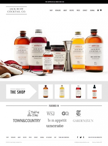 eCommerce website: Jack Rudy Cocktail
