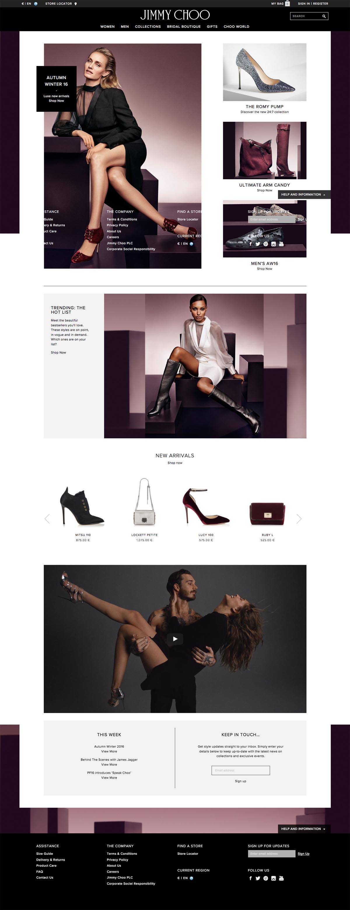 eCommerce website: Jimmy Choo