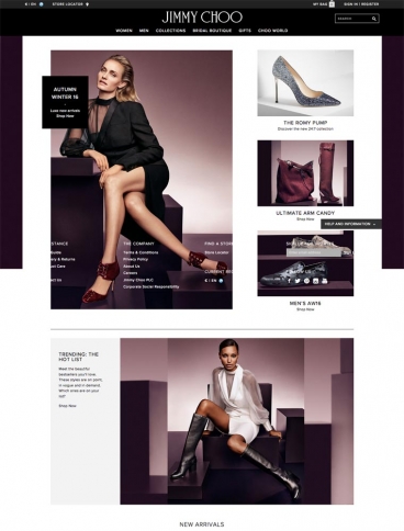 eCommerce website: Jimmy Choo