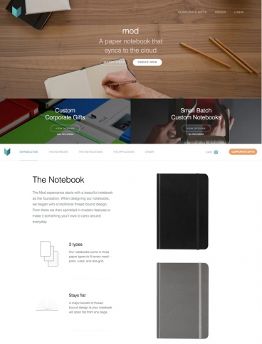 eCommerce website: Mod Notebooks