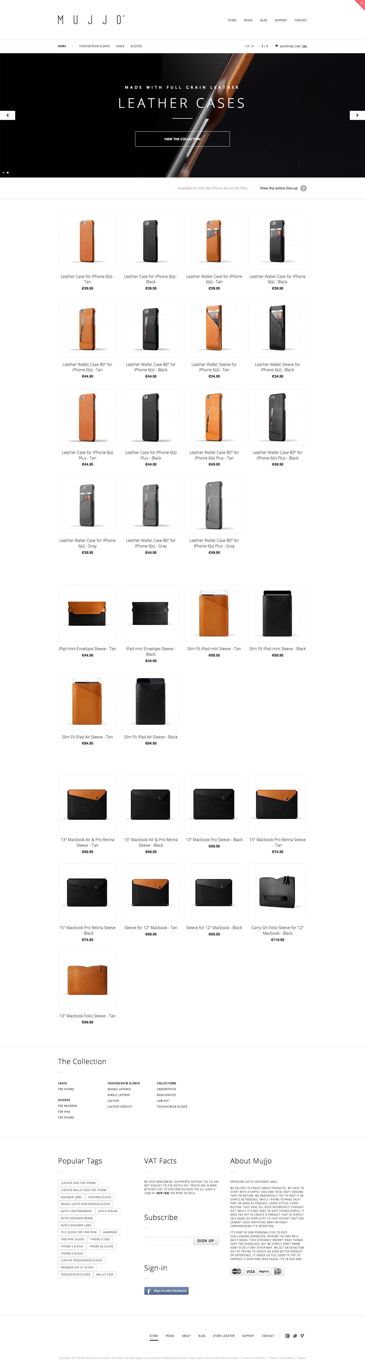 eCommerce website: Mujjo