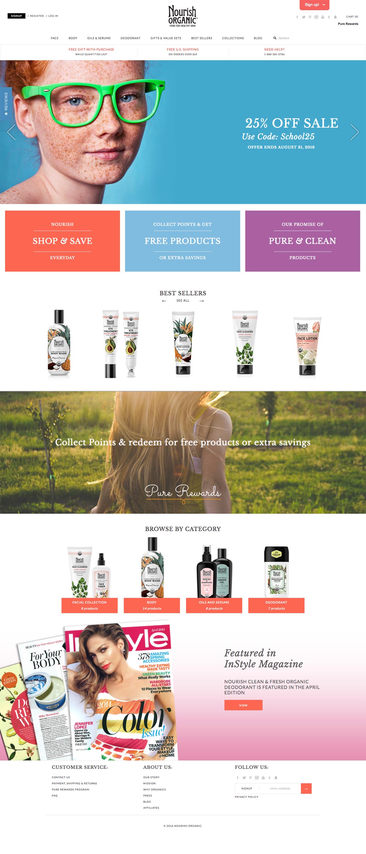 eCommerce website: Nourish Organic