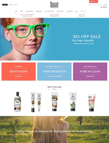 eCommerce website: Nourish Organic