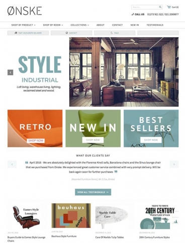 eCommerce website: Onske