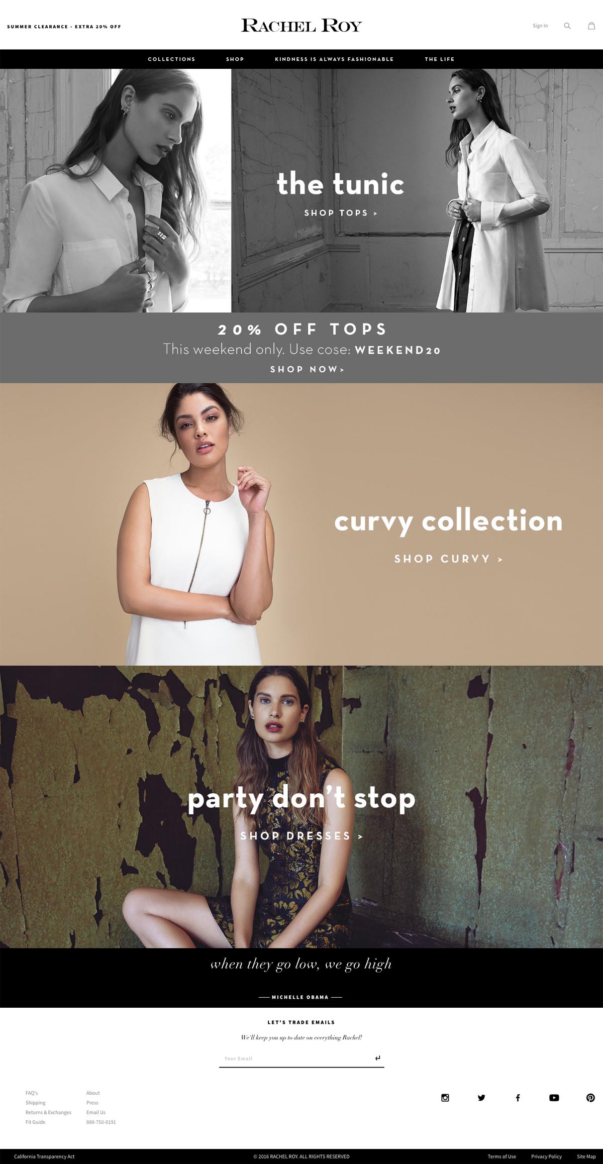 eCommerce website: Rachel Roy