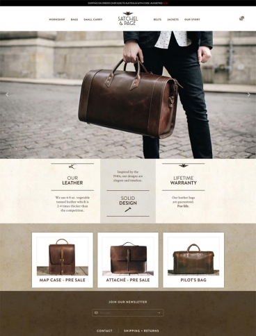 eCommerce website: Satchel & Page