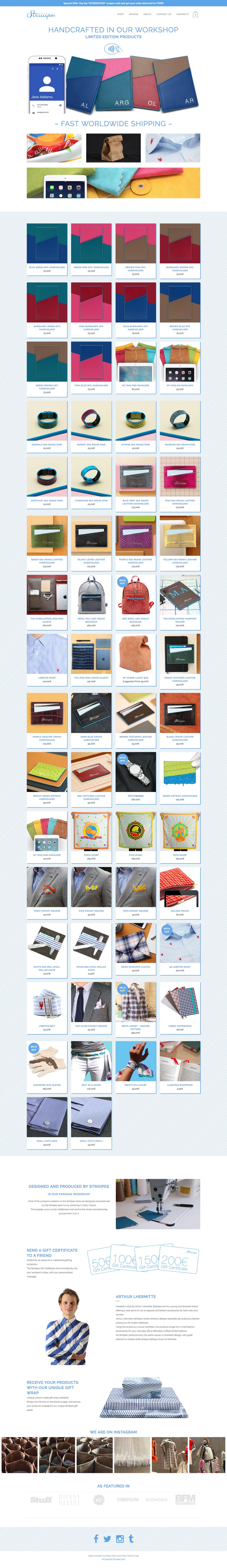 eCommerce website: Striiiipes