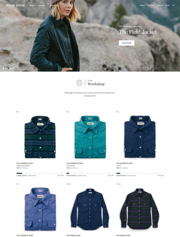 eCommerce website: Taylor Stitch