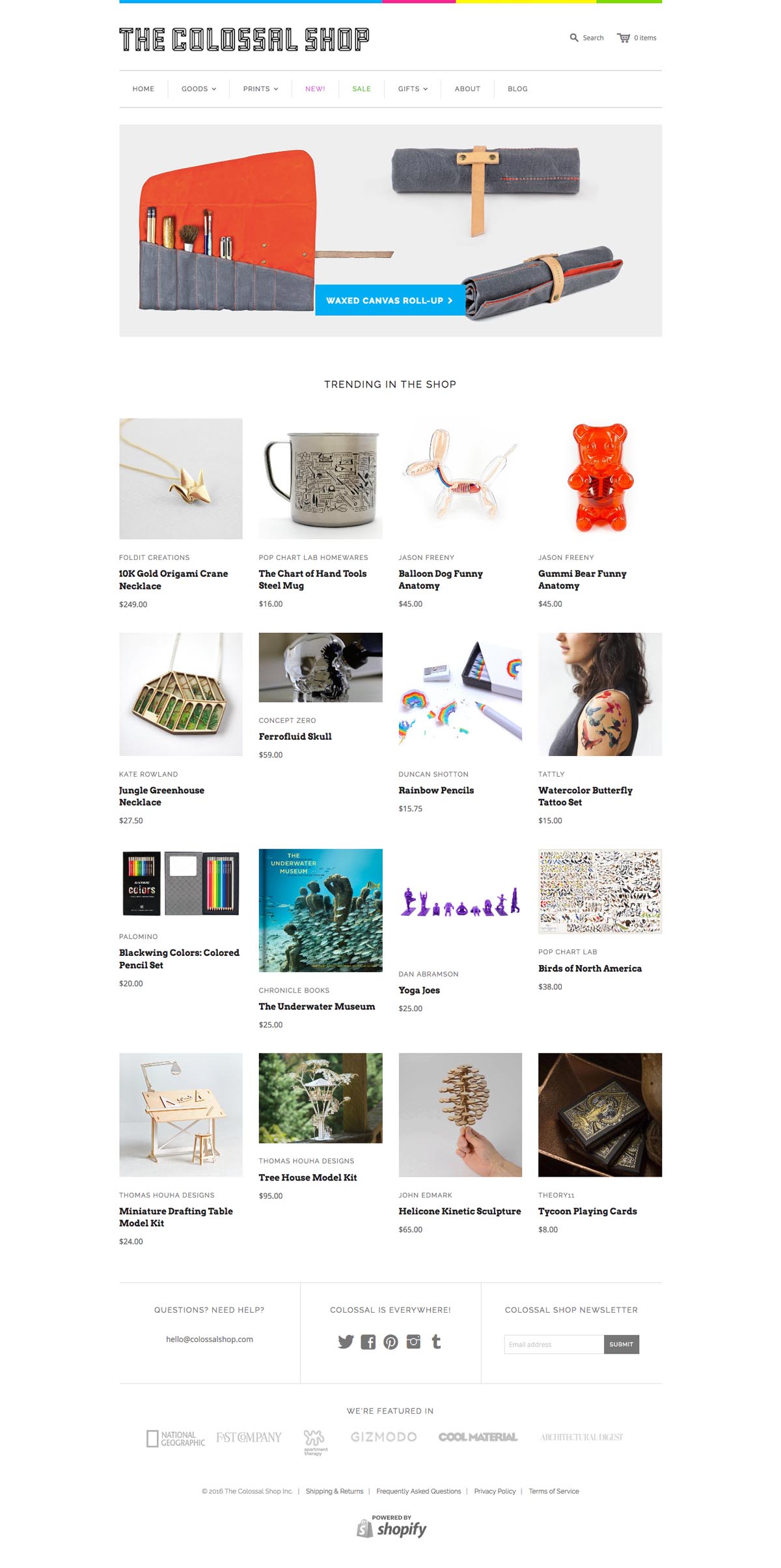 eCommerce website: The Colossal Shop