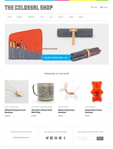 eCommerce website: The Colossal Shop