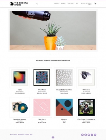 eCommerce website: The Ghostly Store