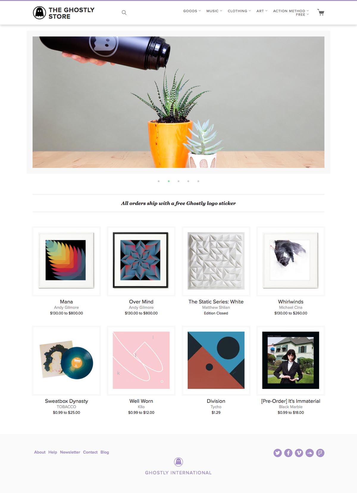 eCommerce website: The Ghostly Store