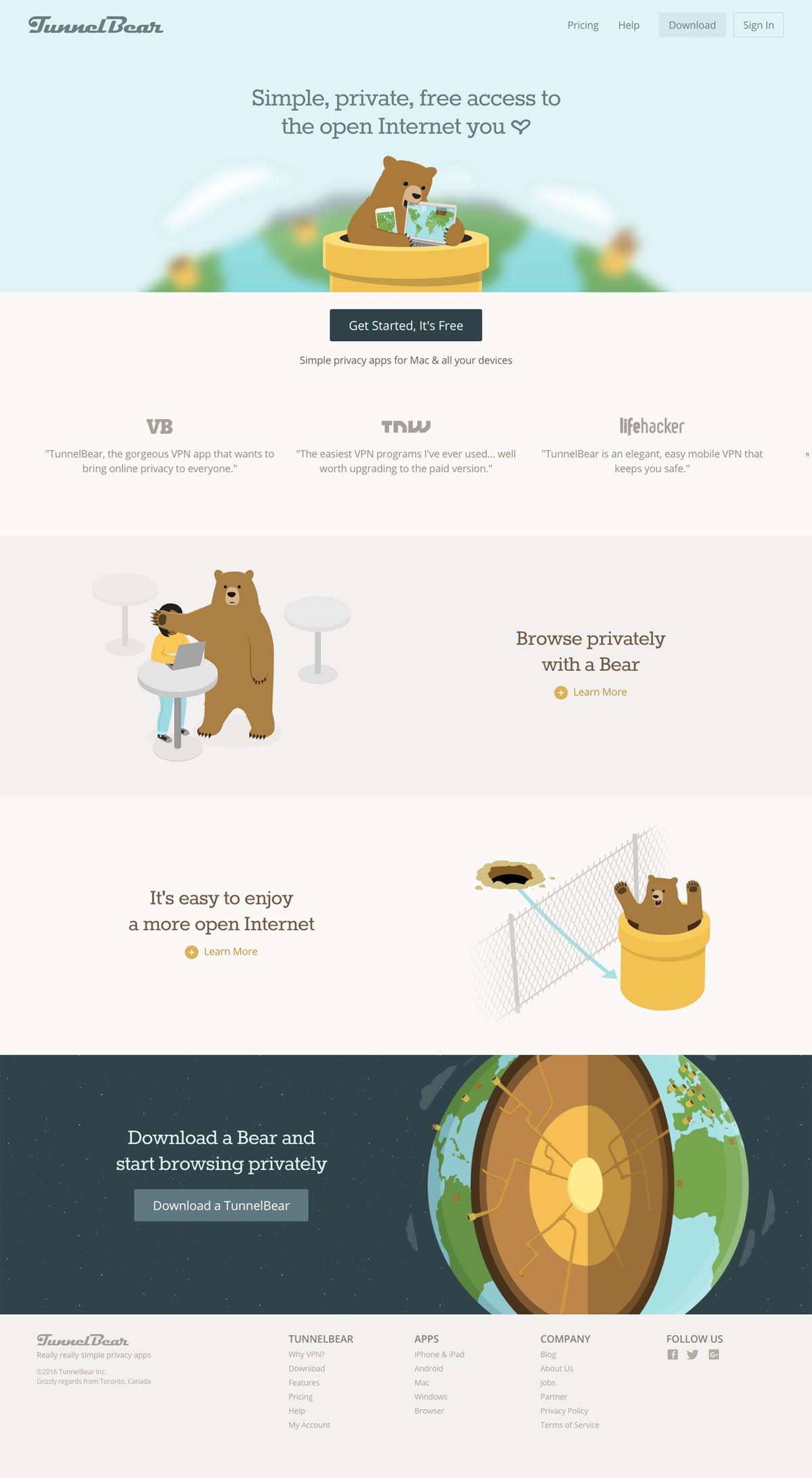 eCommerce website: TunnelBear