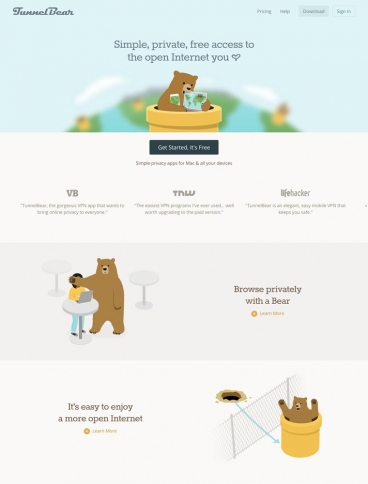 eCommerce website: TunnelBear