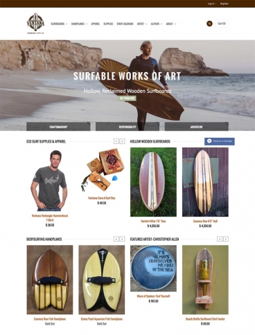 eCommerce website: Ventana Surfboards