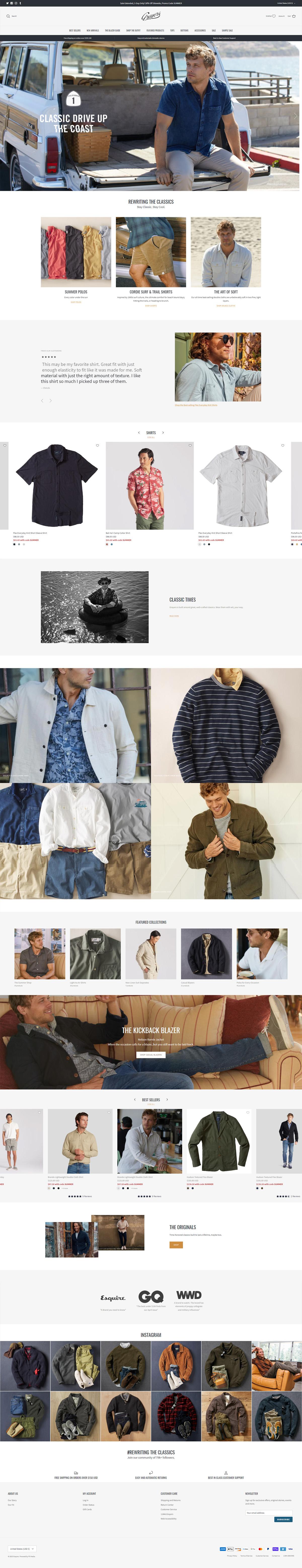 eCommerce website: Grayers