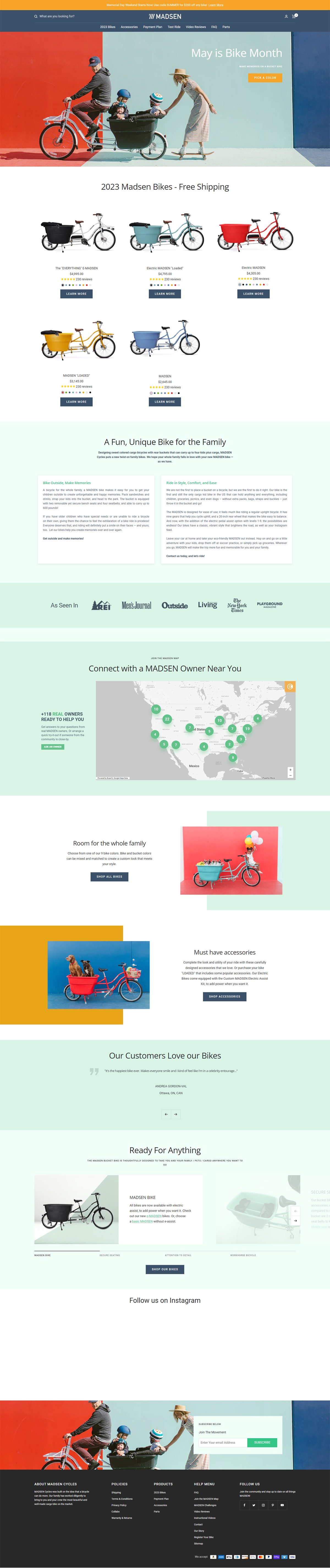 eCommerce website: MADSEN Cycles