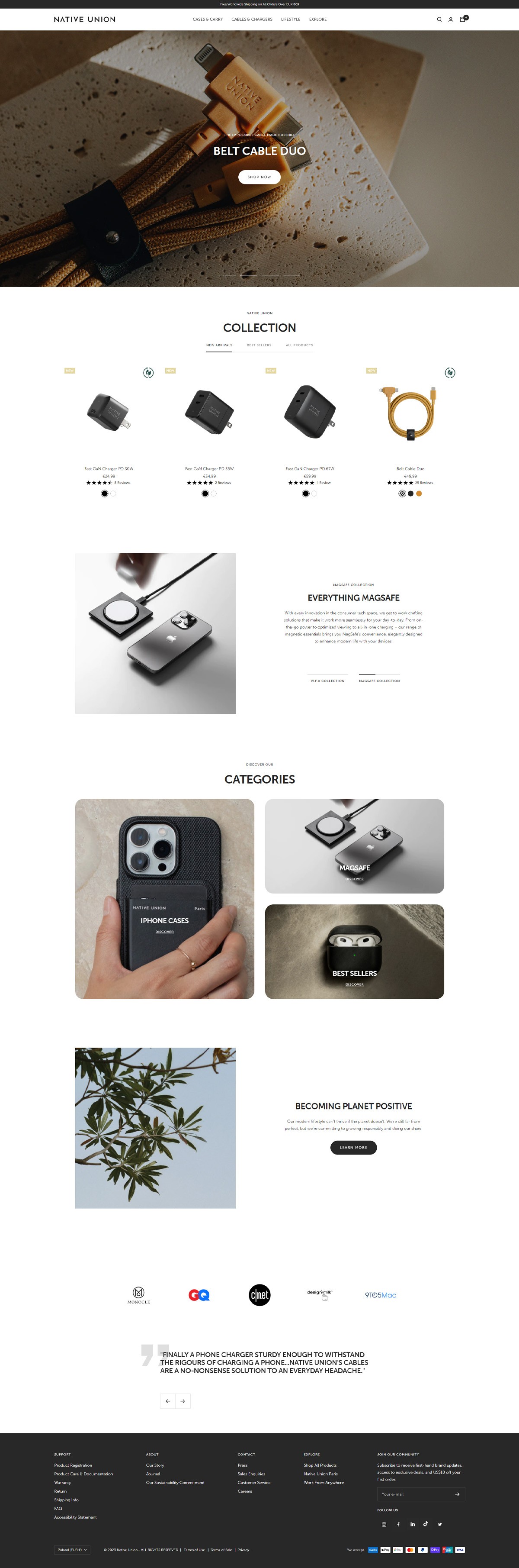 eCommerce website: Native Union