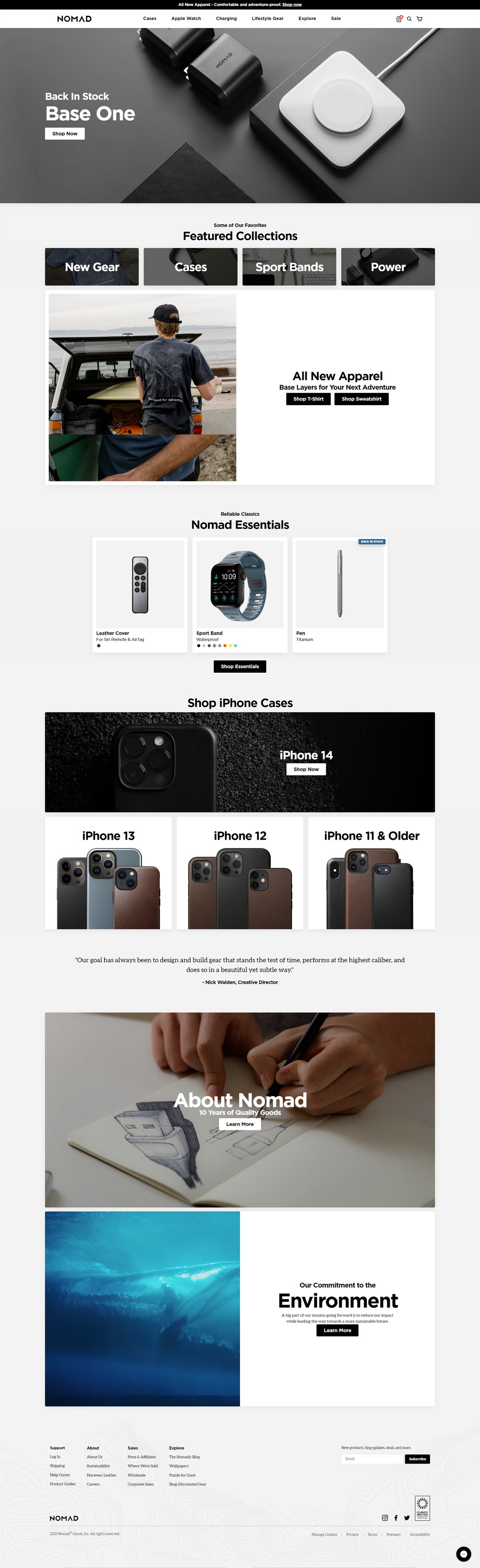 eCommerce website: Nomad