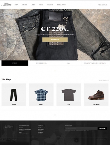 eCommerce website: 3sixteen