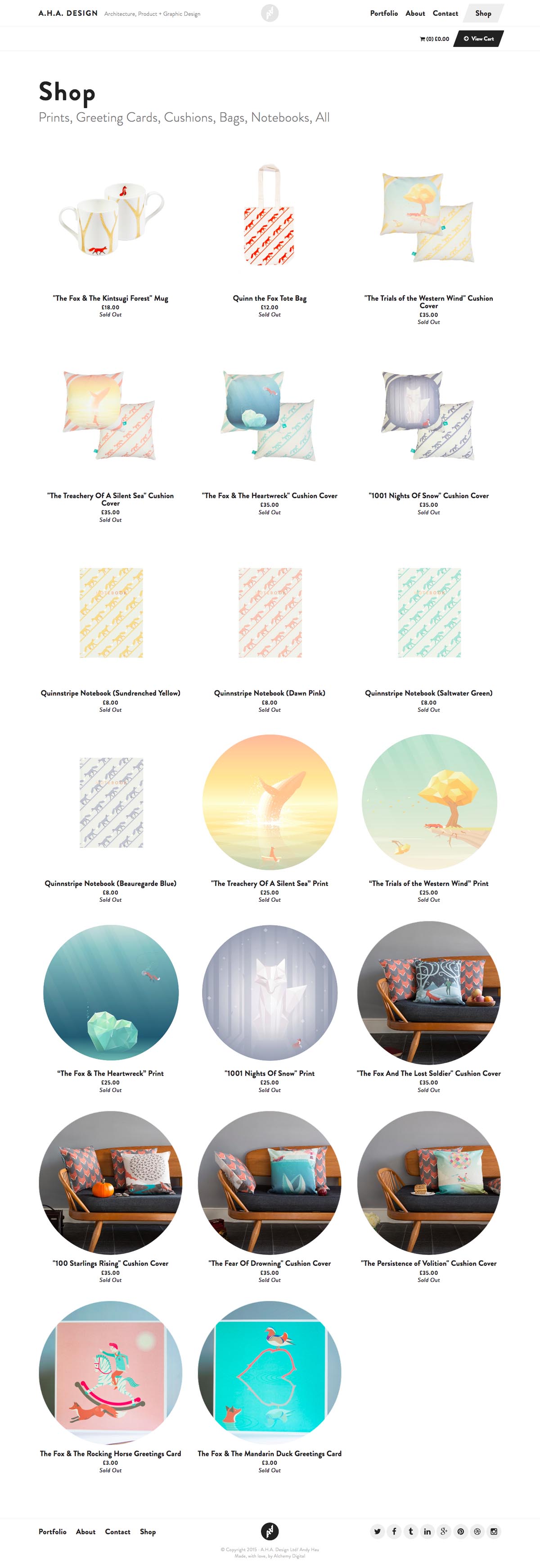 eCommerce website: A.H.A Design Shop