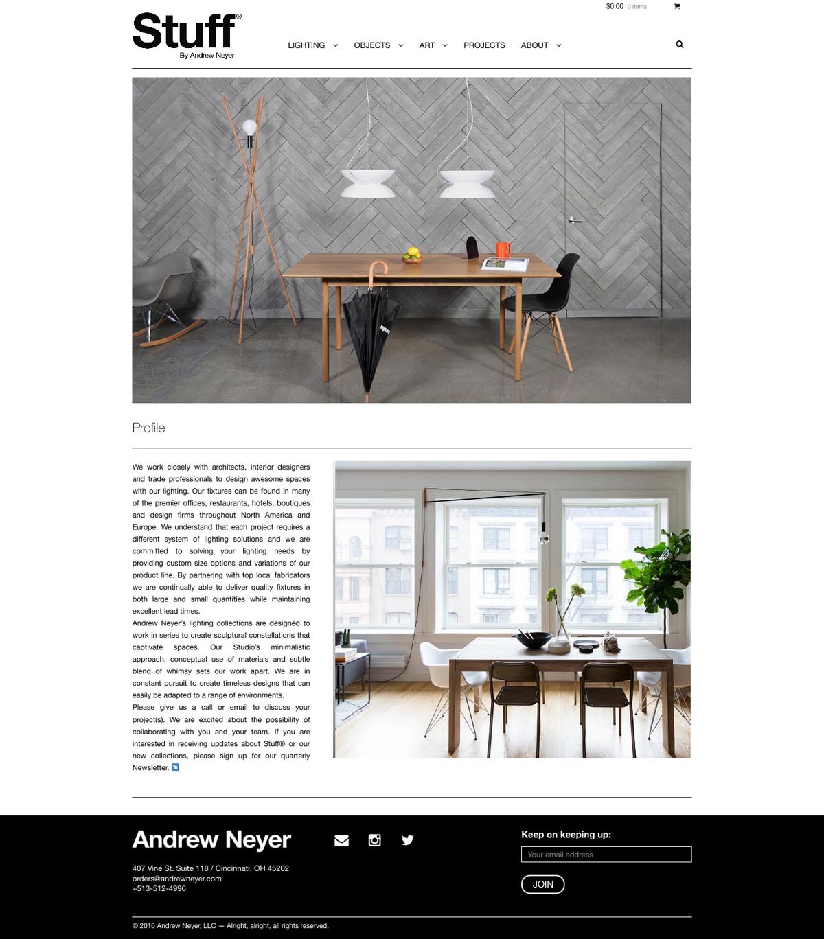 eCommerce website: Andrew Neyer