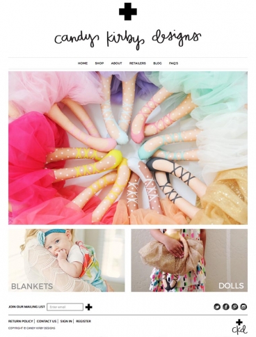 eCommerce website: Candy Kirby Designs