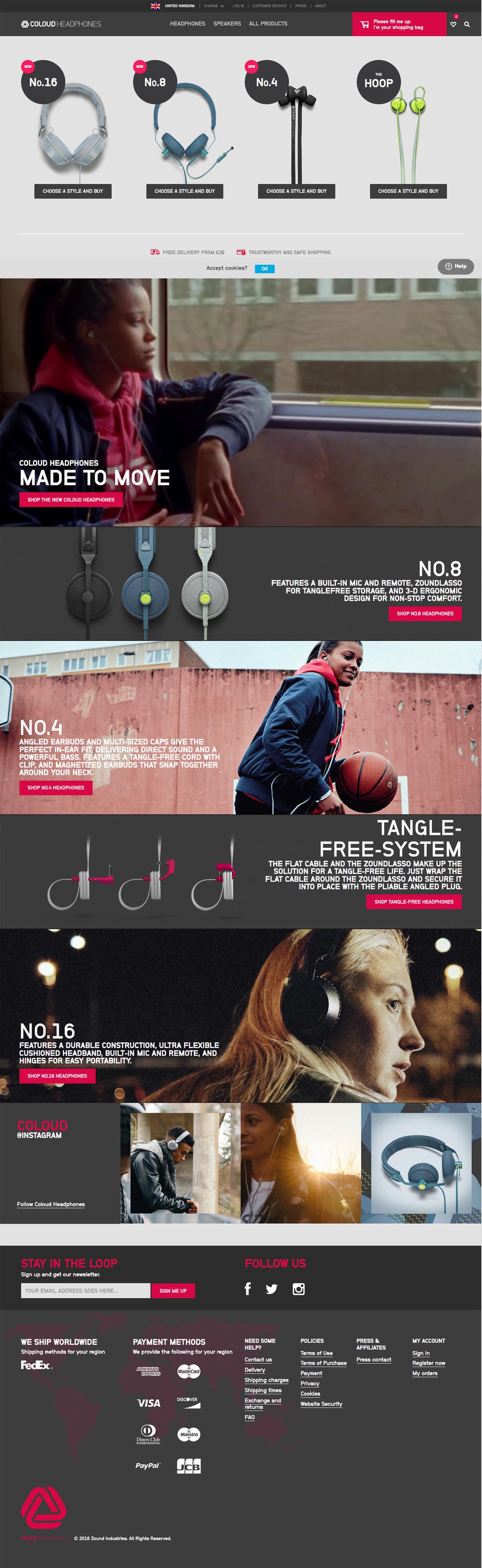 eCommerce website: Coloud Headphones