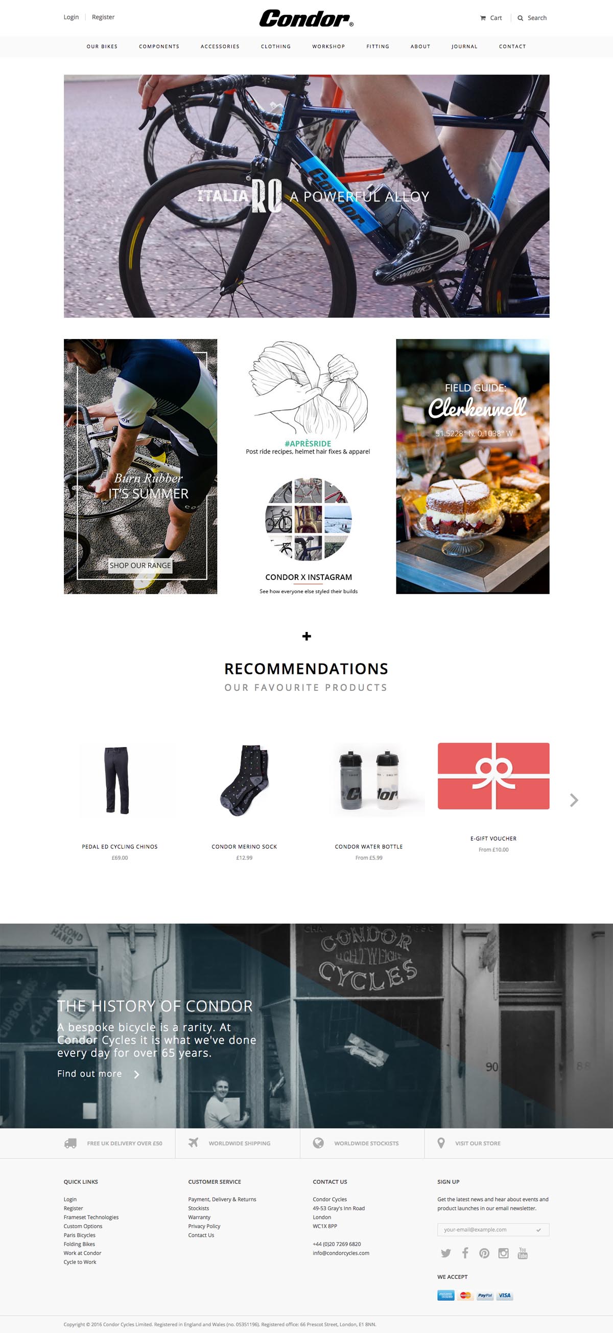 eCommerce website: Condor Cycles