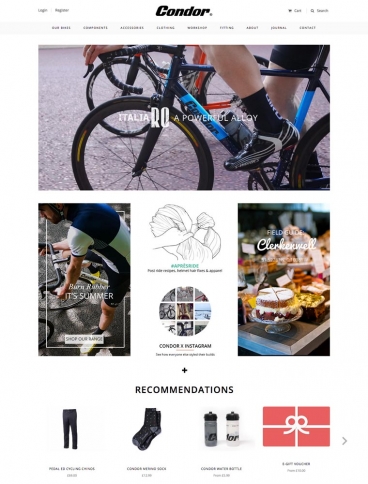 eCommerce website: Condor Cycles