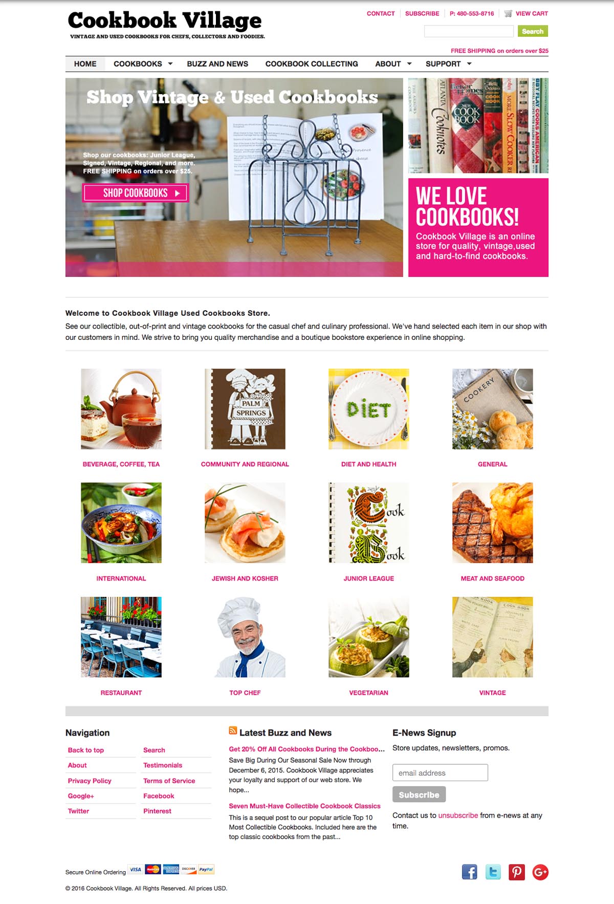 eCommerce website: Cookbook Village