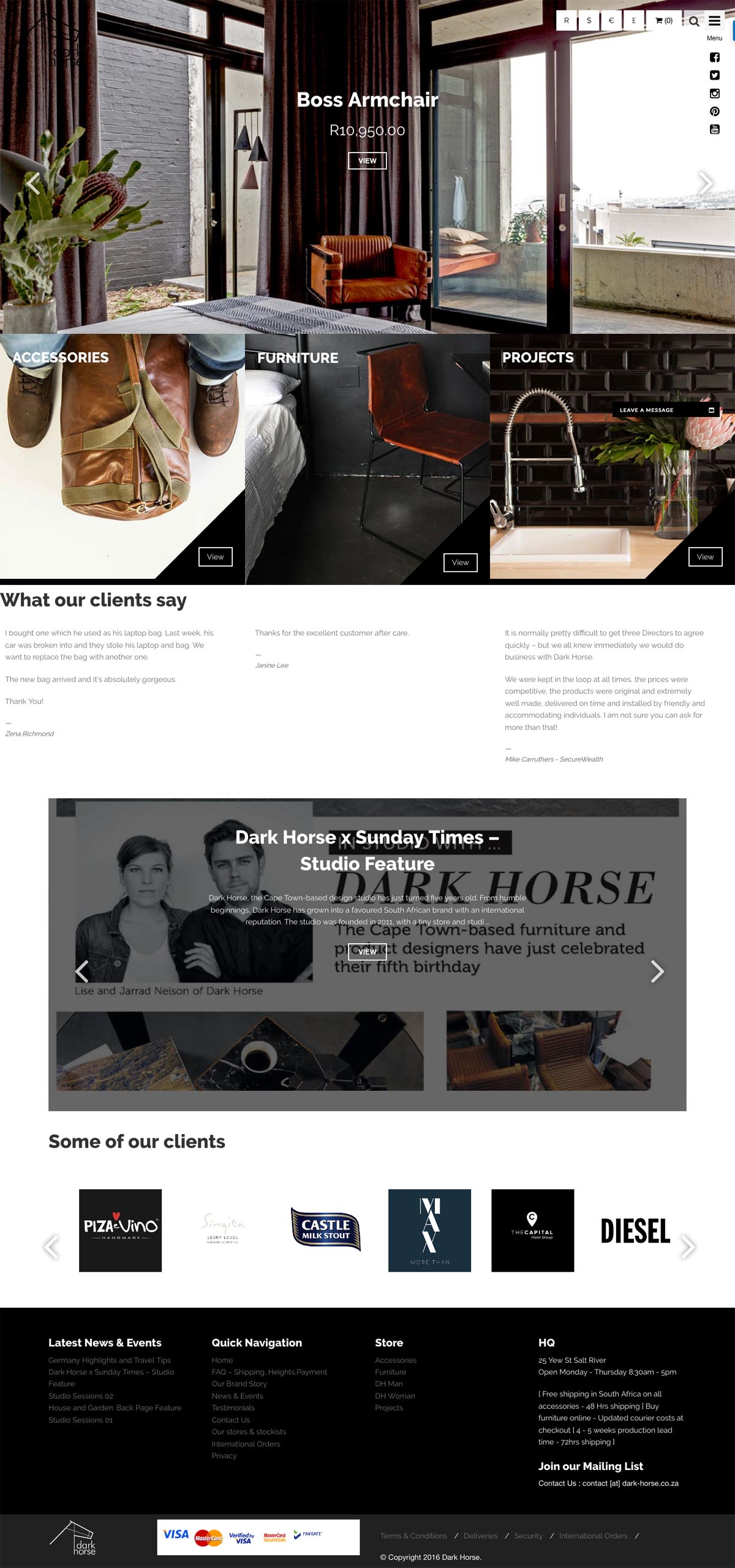 eCommerce website: Dark Horse