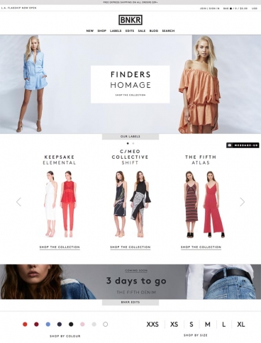 eCommerce website: Fashion Bunker