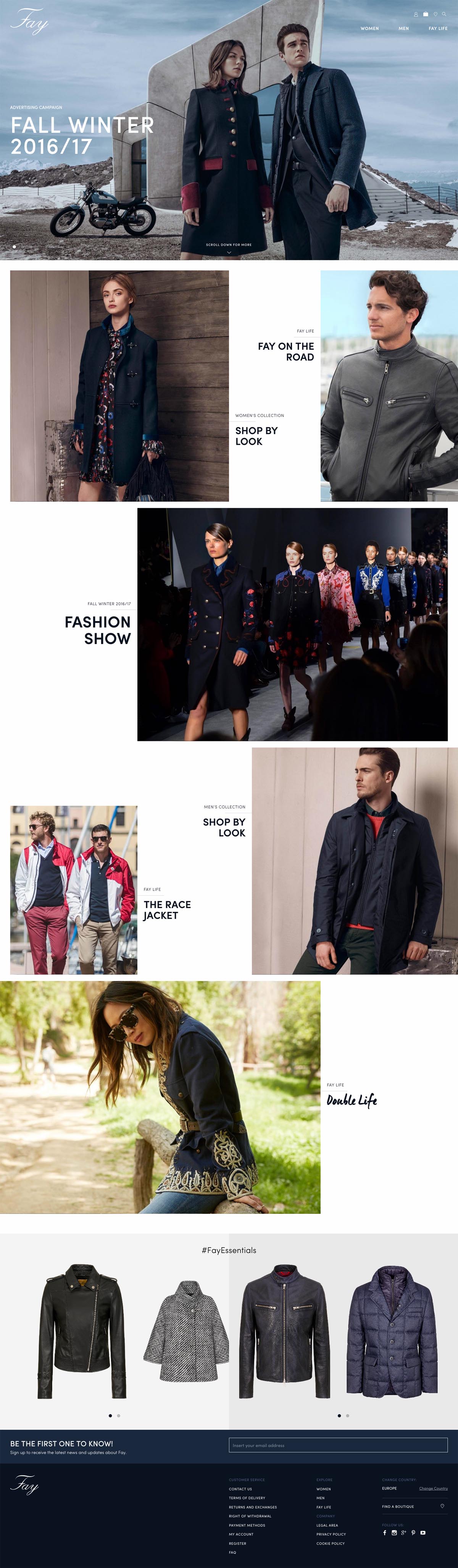 eCommerce website: Fay