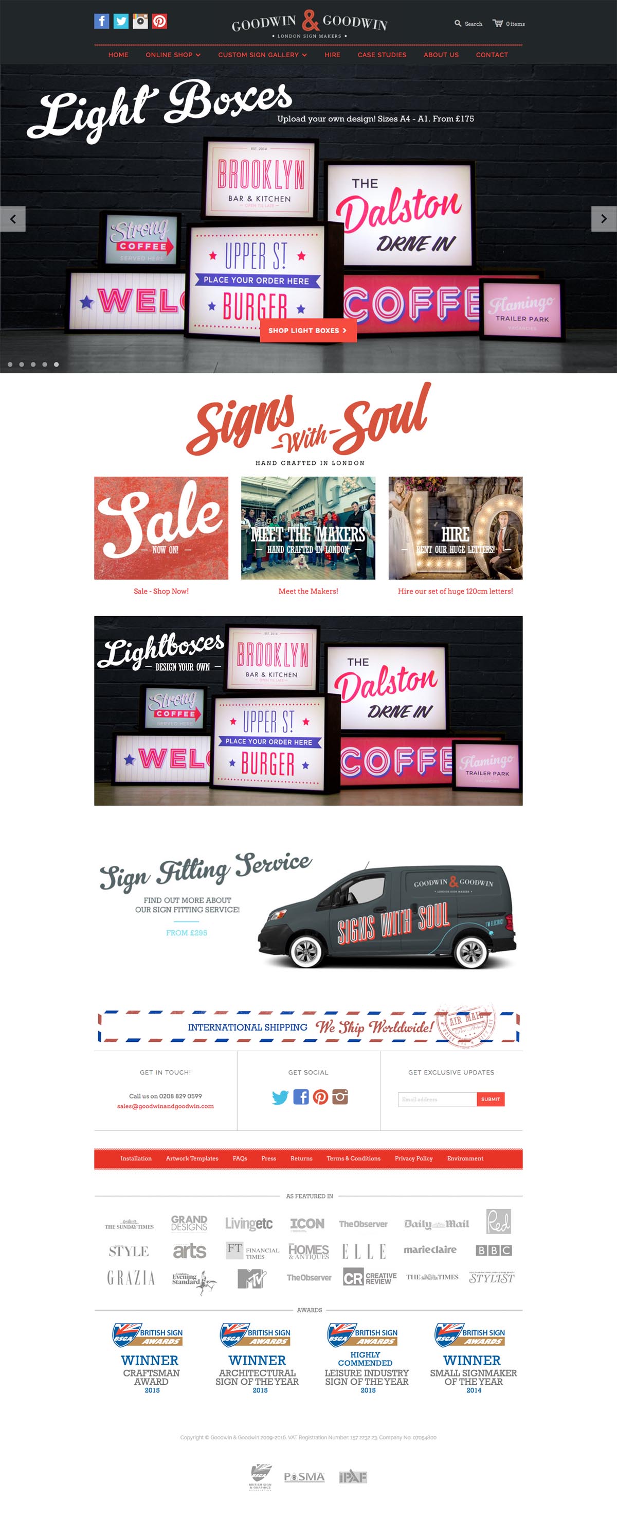 eCommerce website: Goodwin & Goodwin