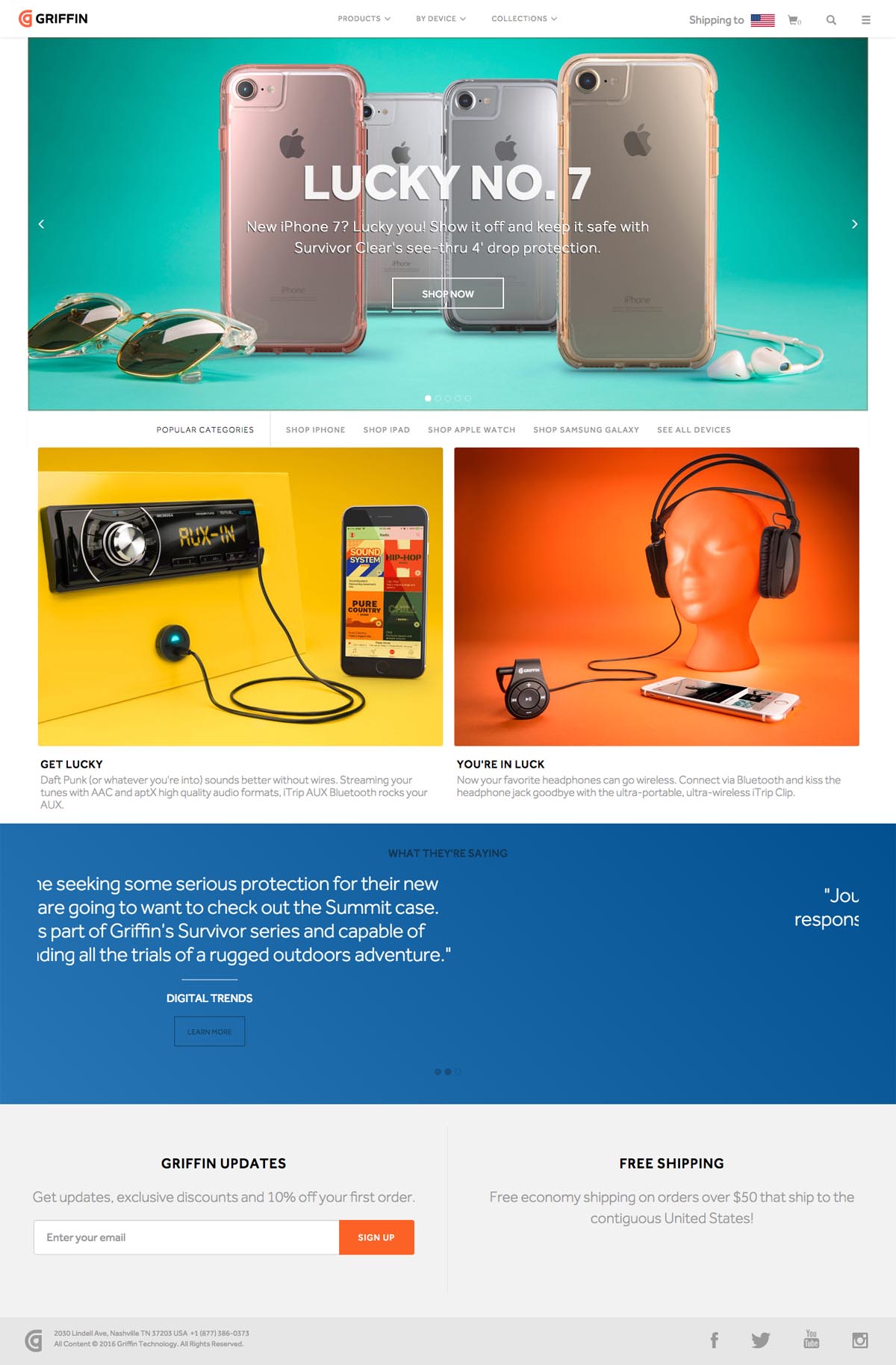 eCommerce website: Griffin Technology