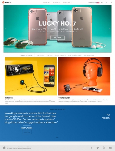 eCommerce website: Griffin Technology