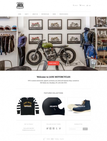 eCommerce website: JANE Motorcycles