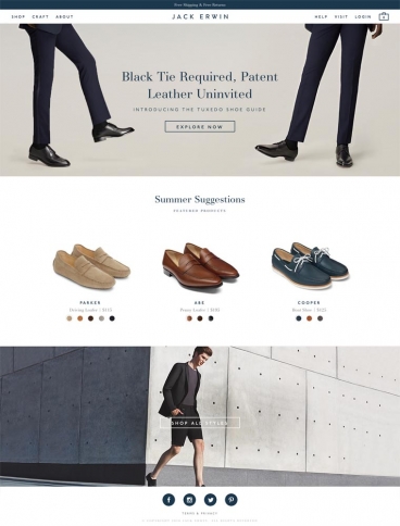 eCommerce website: Jack Erwin