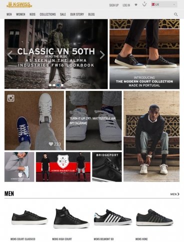 eCommerce website: K-Swiss
