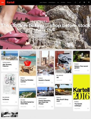 eCommerce website: Kartell