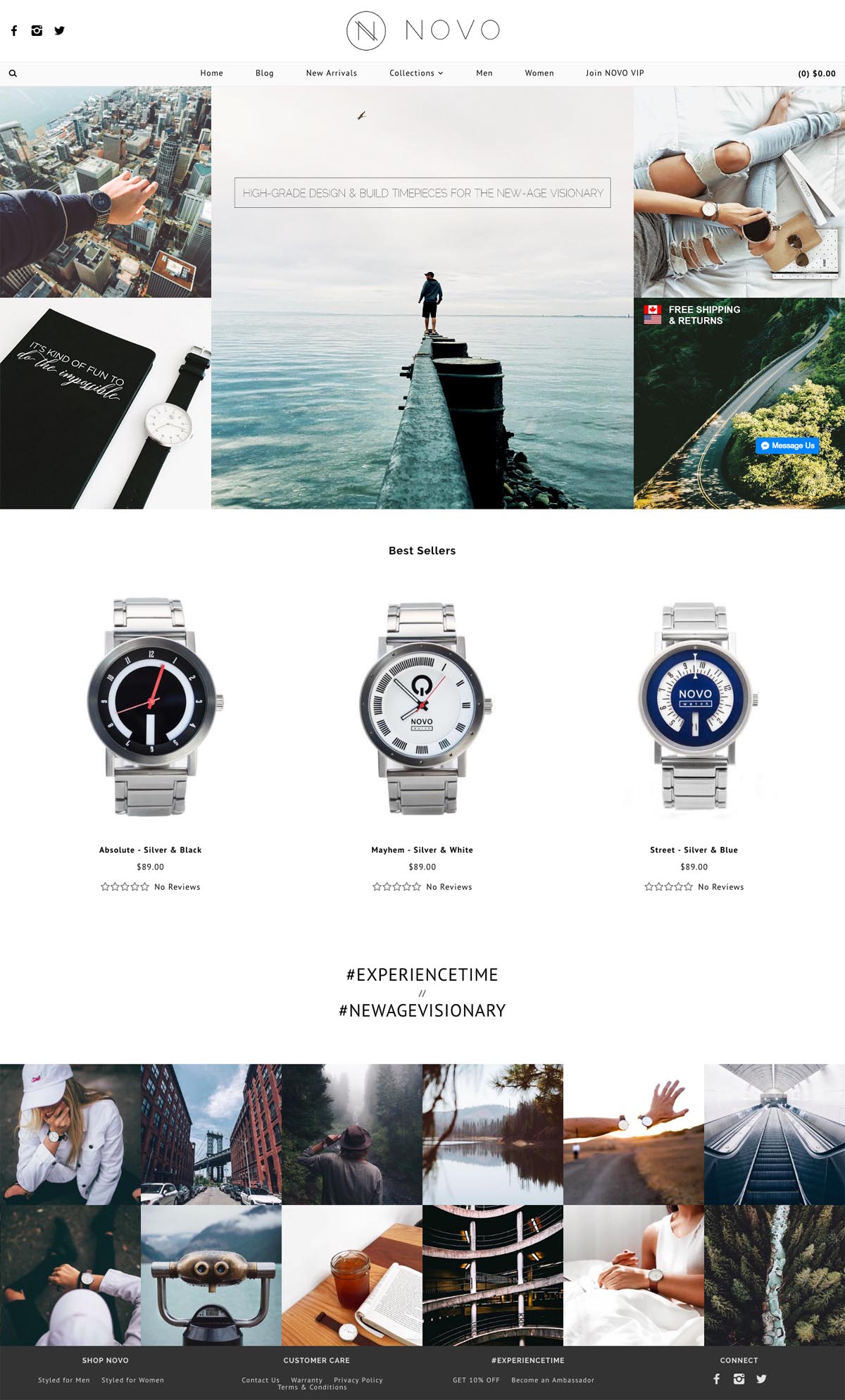 eCommerce website: NOVO Watch