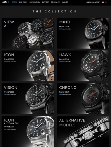 eCommerce website: Nite Watches