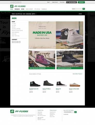 eCommerce website: PF Flyers