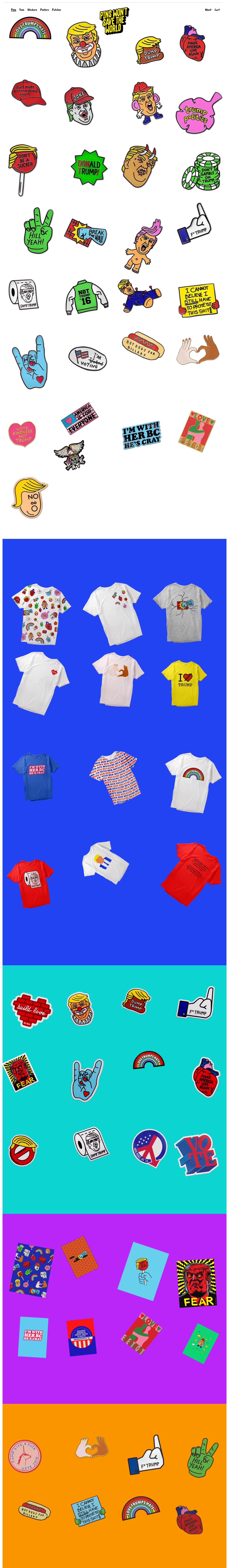 eCommerce website: Pins Won’t Save the World